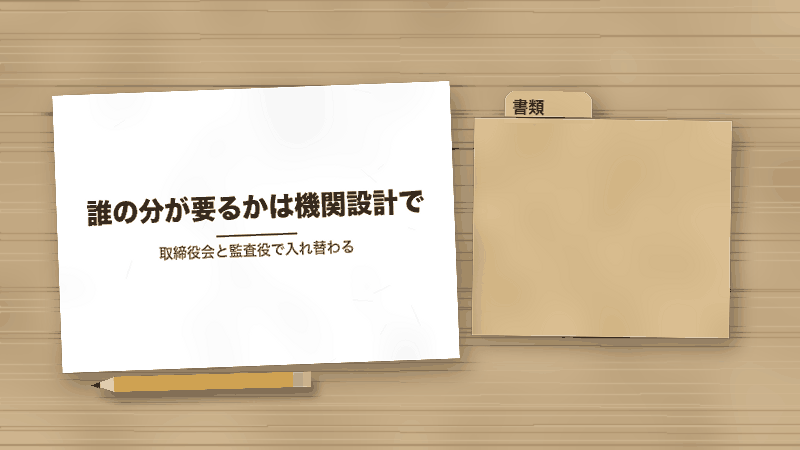 誰の分が要るかは機関設計で（取締役会と監査役で入れ替わる）