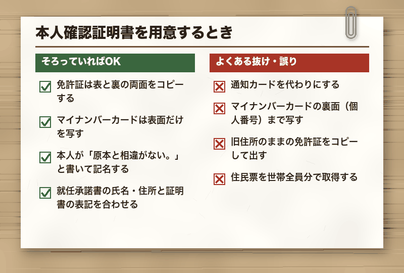 本人確認証明書を用意するとき