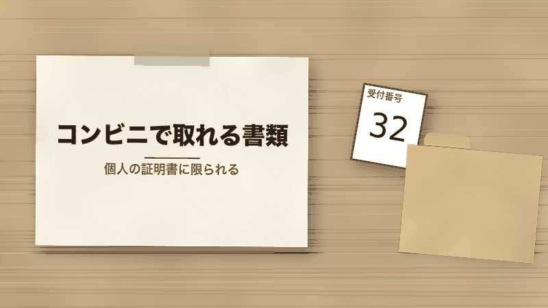 コンビニで取れる書類（個人の証明書に限られる）